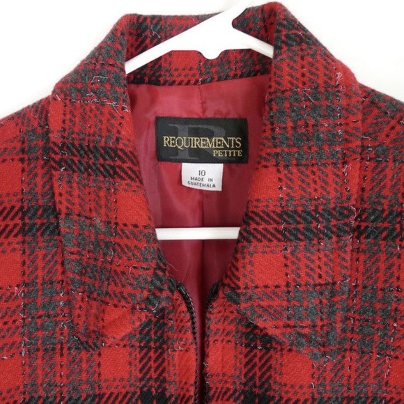 Requitements Jackets & Blazers - Requirements plaid jacket red 10P Lt weight